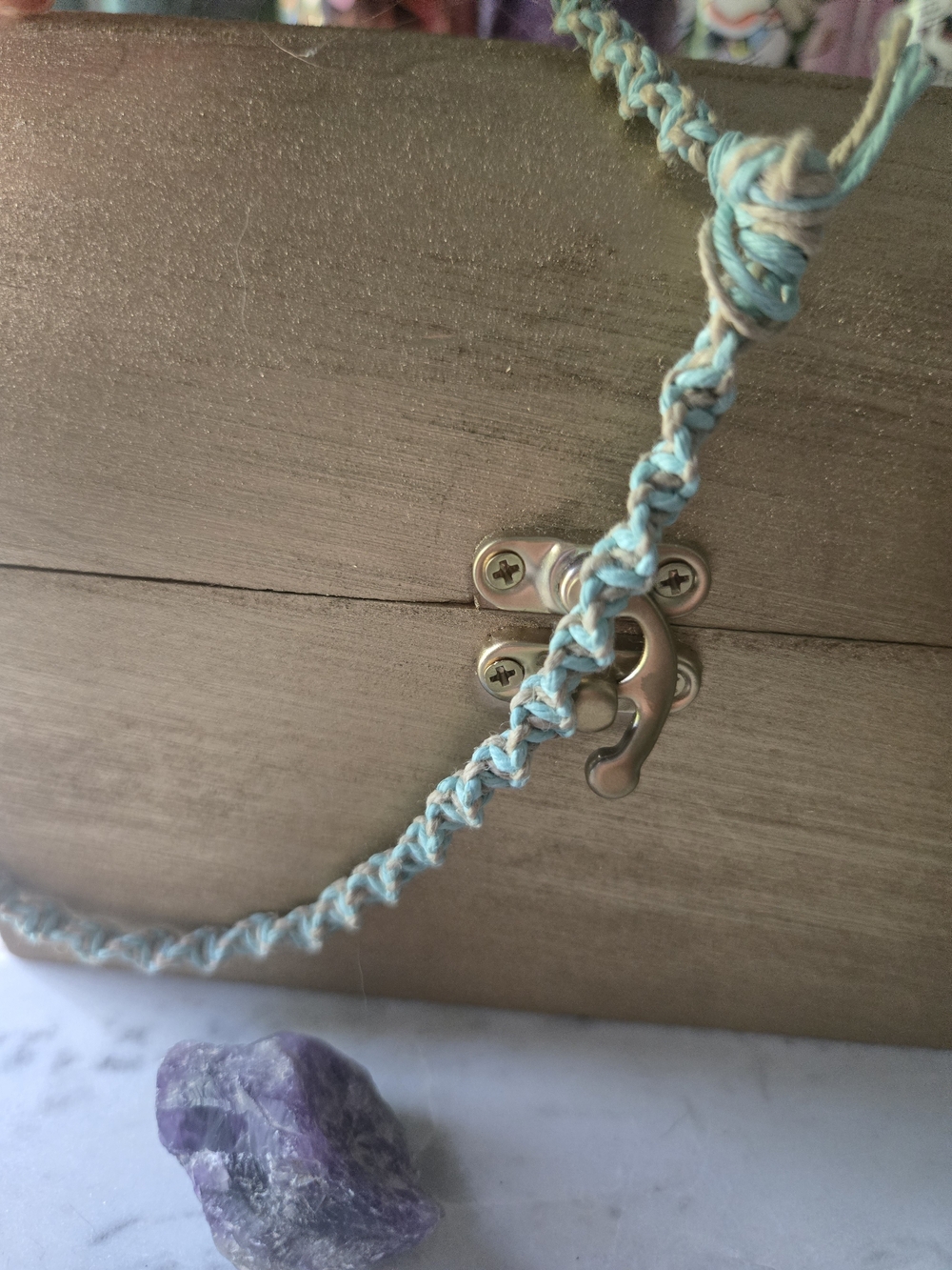 Handwoven Aqua Blue Oxygen Charm Bracelet - Unbranded - Picture 2 of 4